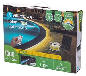 Aigostar - Striscia solare LED dimmerabile 10W 3,2V 10m 2700K IP65 + DO