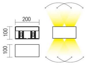 Redo 90303-Applique a LED da esterno VARY 4xLED/5W/230V 4000K IP54 antracite