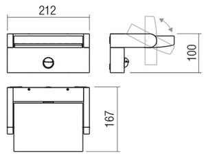 Redo 90588 - LED Lampada da esterno con sensore FLIP LED/20W/230V 3000K IP54 marrone