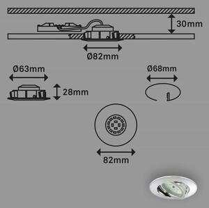 Briloner 7209-038 - SET 3x Lampada LED da incasso per bagni LED/5W/230V IP23