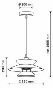 Lampadario a sospensione con filo BERIT 1xE27/20W/230V nero
