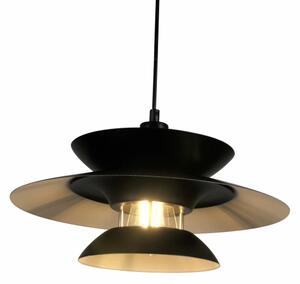 Lampadario a sospensione con filo BERIT 1xE27/20W/230V nero