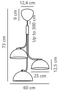DFTP by Nordlux - Lampadario a sospensione con filo TULLIO 3xE14/25W/230V bianco