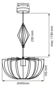 Lampadario a sospensione con filo JASMINA 1xE27/20W/230V diametro 40 cm oro