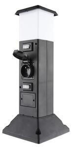 Solight PG05 - Lampada esterna con 2 prese 1xE14/15W/230V IP44 nera