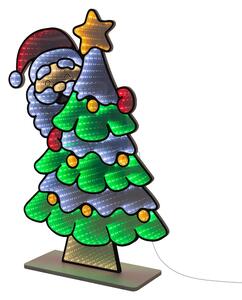 ECD Germany | Albero di Natale con Babbo Natale, specchio infinito a LED, 58x80 cm, decorazione natalizia per interni, illuminazione natalizia, specchio 3D, catena luminosa, timer