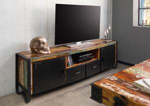 Mobile TV in legno di Legno riciclato 178x43x55 multicolore laccato INDUSTRIAL #105