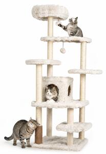 KOMFOTTEU, tiragraffi per gatti, 170 cm, realizzato in peluche, con cuccia per gatti