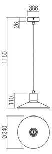 Redo 01-4054 - Lampadario a sospensione con filo FRESNO 1xE27/42W/230V diametro 24 cm