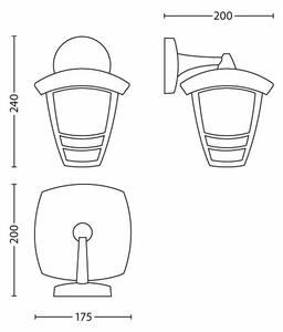 Philips 15381/30/16 - Applique da esterno MYGARDEN CREEK 1xE27/60W/230V