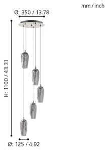 Eglo 96345 - Lampadario LED sospeso a cavo FARSALA 5xG9/2,5W/230V