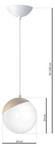 Lampadario a sospensione con filo SFERA WOOD 1xE14/40W/230V bianco