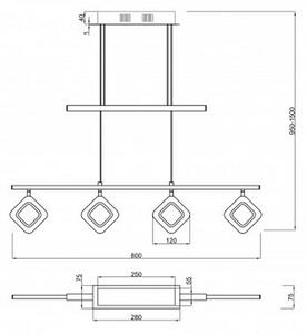 Trio - Lampadario LED su filo PARADOX 4xLED/4,3W/230V
