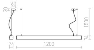RED - Design Rendl - R12720 - Lampadario LED su corda PESANTE LED/40W/230V