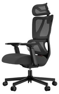 Sedia da ufficio ergonomica con supporto regolabile, colore nero