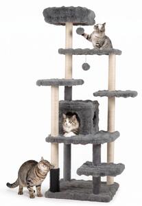 KOMFOTTEU, tiragraffi per gatti, 170 cm, realizzato in peluche, con cuccia per gatti