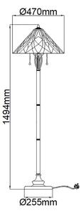 Elstead QZ-VICTORY-FL - Lampada da terra Tiffany VICTORY 2xE27/60W/230V