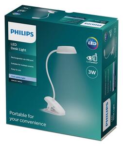 Philips - Lampada LED dimmerabile con clip DONUTCLIP LED/3W/5V 1200 mAh bianco