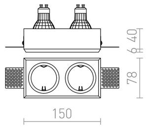 RED - Design Rendl - R12900 - Faretto da incasso QUO 2xGU10/35W/230V