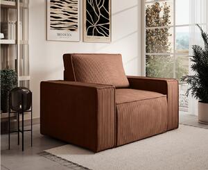 Poltrona in Velluto a coste Terracotta scuro - AMELIA