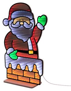 ECD Germany: Babbo Natale con effetto specchio infinito a LED, decorazione natalizia per interni, illuminazione natalizia 3D, catena luminosa a specchio, timer, 38x60 cm