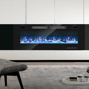 Ikodm, camino elettrico da incasso, 127 cm, 1500W, con Wi-Fi e controllo tramite app, telecomando, 5 livelli di luminosità e protezione contro il surriscaldamento