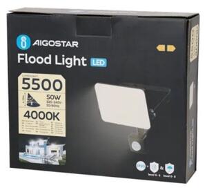 Aigostar - Riflettore LED con sensore LED/50W/230V 4000K IP65 nero