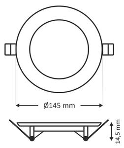 Lampada LED da incasso CIRCLE LED/9W/230V 6500K diametro 14,5 cm bianco