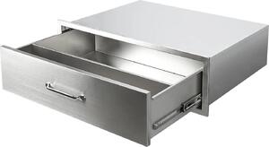 Cassetto per cucina da esterno - Cassetto contenitore da incasso per barbecue - Acciaio inossidabile - Per isole barbecue e terrazze - Marrone
