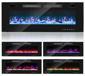 Peviasot Caminetto elettrico da incasso, 127 cm, 1500W, con Wi-Fi e controllo tramite app, telecomando, 5 livelli di luminosità e protezione contro il surriscaldamento