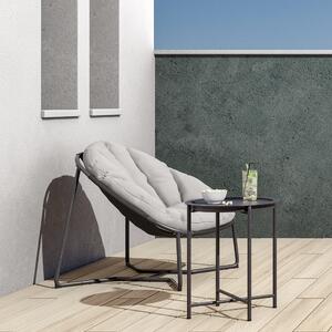 Tavolino da esterno Mobis NATERIAL con piano in acciaio grigio / argento Ø 45 cm