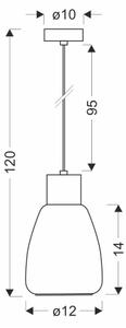 Lampadario a sospensione con filo MOLDO 1xE27/40W/230V nero/limpido