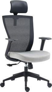 Sedia girevole regolabile in altezza, ca. 60,5 x 54 x 116 - 126 cm - Grigio/Nero
