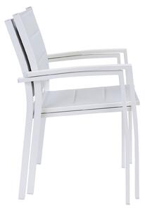 Sedia da giardino senza cuscino Orion NATERIAL con braccioli in alluminio con seduta in textilene bianco