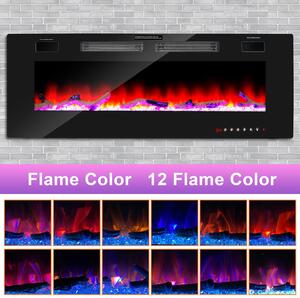 Peviasot Caminetto elettrico da incasso, 50 Zoll, 1500W, con Wi-Fi, controllabile tramite app, telecomando, timer e dotato di 144 effetti di fiamma, ideale per il soggiorno
