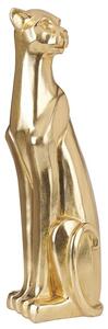 Statuetta decorativa in poliresina dorata 72 cm Statua di leopardo scultura ornamentale Finitura lucida Accessori decorativi Beliani