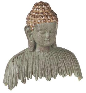 Statuetta decorativa grigia con poliresina dorata 23 cm Statua di Buddha scultura ornamentale Finitura invecchiata Accessori decorativi Beliani