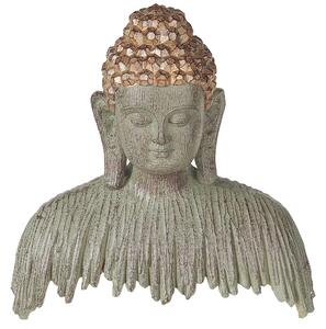 Statuetta decorativa grigia con poliresina dorata 23 cm Statua di Buddha scultura ornamentale Accessori decorativi Beliani