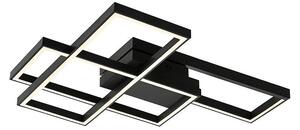 Braytron: moderna lampada da soffitto a LED di design, dimmerabile, 3CCT 3000–6500K, con telecomando, 65W, rettangolare, nera