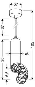 Lampadario a sospensione con filo TUBA 1xGU10/50W/230V nero