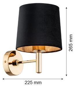 Brilagi - Applique da parete MONTE 1xE27/15W/230V nero/oro
