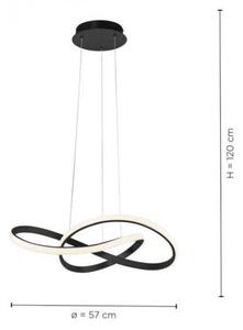 Leuchten Direkt 15402-18-LED Lampadario dimmerabile su filo MARIA LED/25W/230V nero