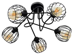 Lampadario a plafone OXFORD 5xE27/15W/230V nero