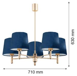 Brilagi - Lampadario a stelo MONTE 5xE27/15W/230V blu/oro