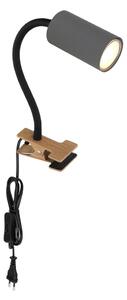 Globo 57911KG - Lampada flessibile con clip ROBBY 1xGU10/25W/230V grigio/marrone