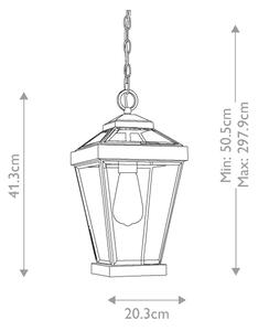 Quoizel QZ-RAVINE8-M - Lampadario da esterno a sospensione con catena RAVINE 1xE27/60W/230V IP23 marrone