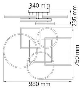 Wofi 11981 - Lampadario a plafone LED dimmerabile VAASA LED/80W/230V