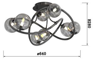 Wofi 9014-805 - Lampadario a plafone LED NANCY 8xG9/3,5W/230V nero/cromo