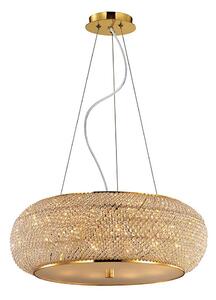 Ideal Lux - Lampadario di cristallo a sospensione PASHA 10xE14/40W/230V diametro 55 cm oro