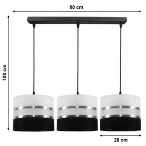 Lampadario a sospensione con filo CORAL 3xE27/60W/230V bianco e nero